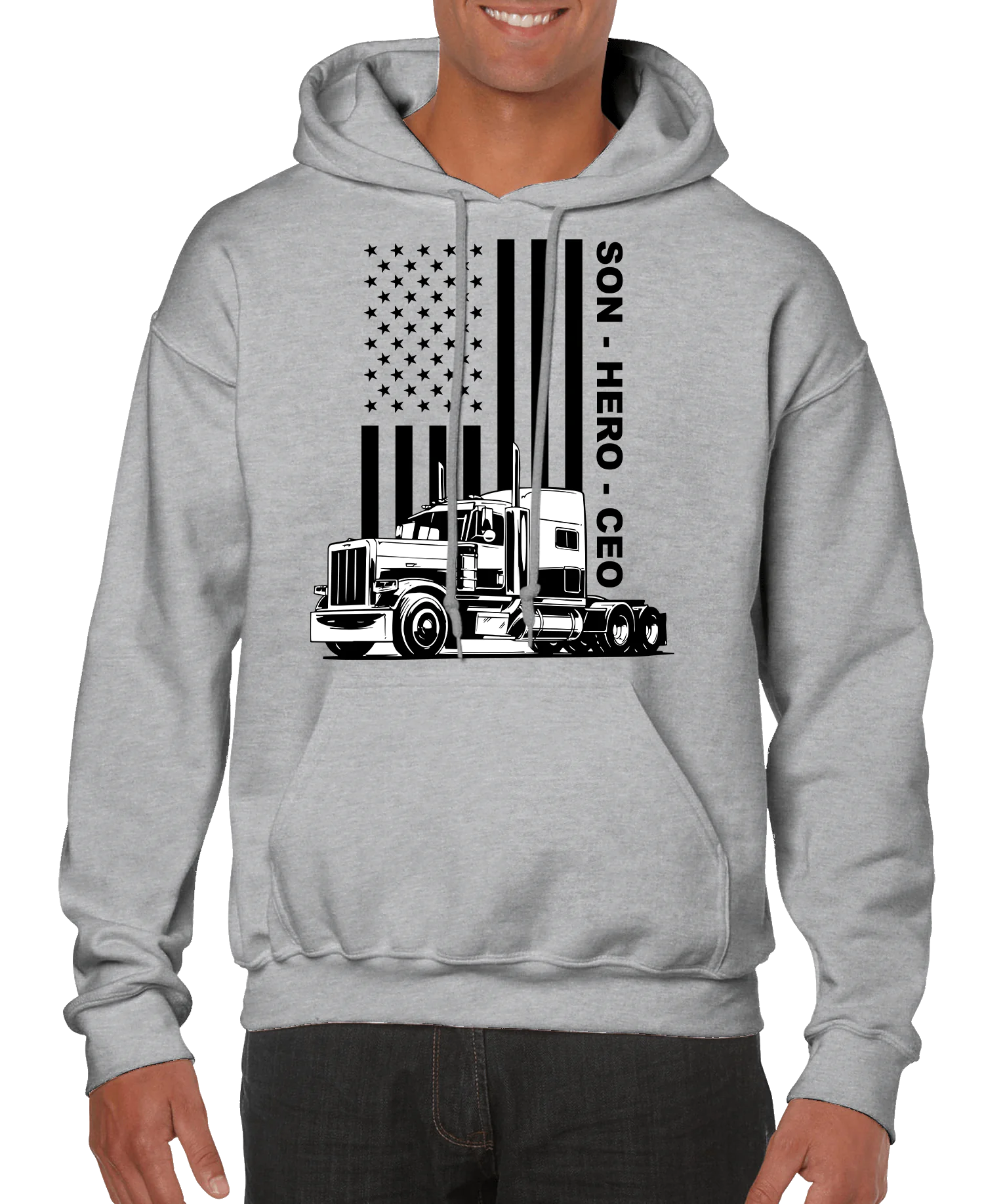 USA Trucker, Son, Hero, CEO Men’s Hoodie