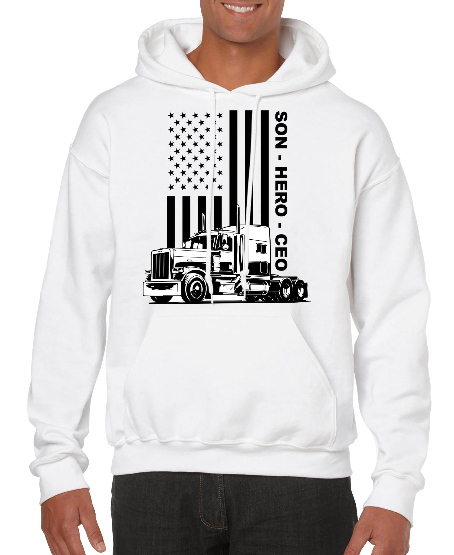 USA Trucker, Son, Hero, CEO Men’s Hoodie